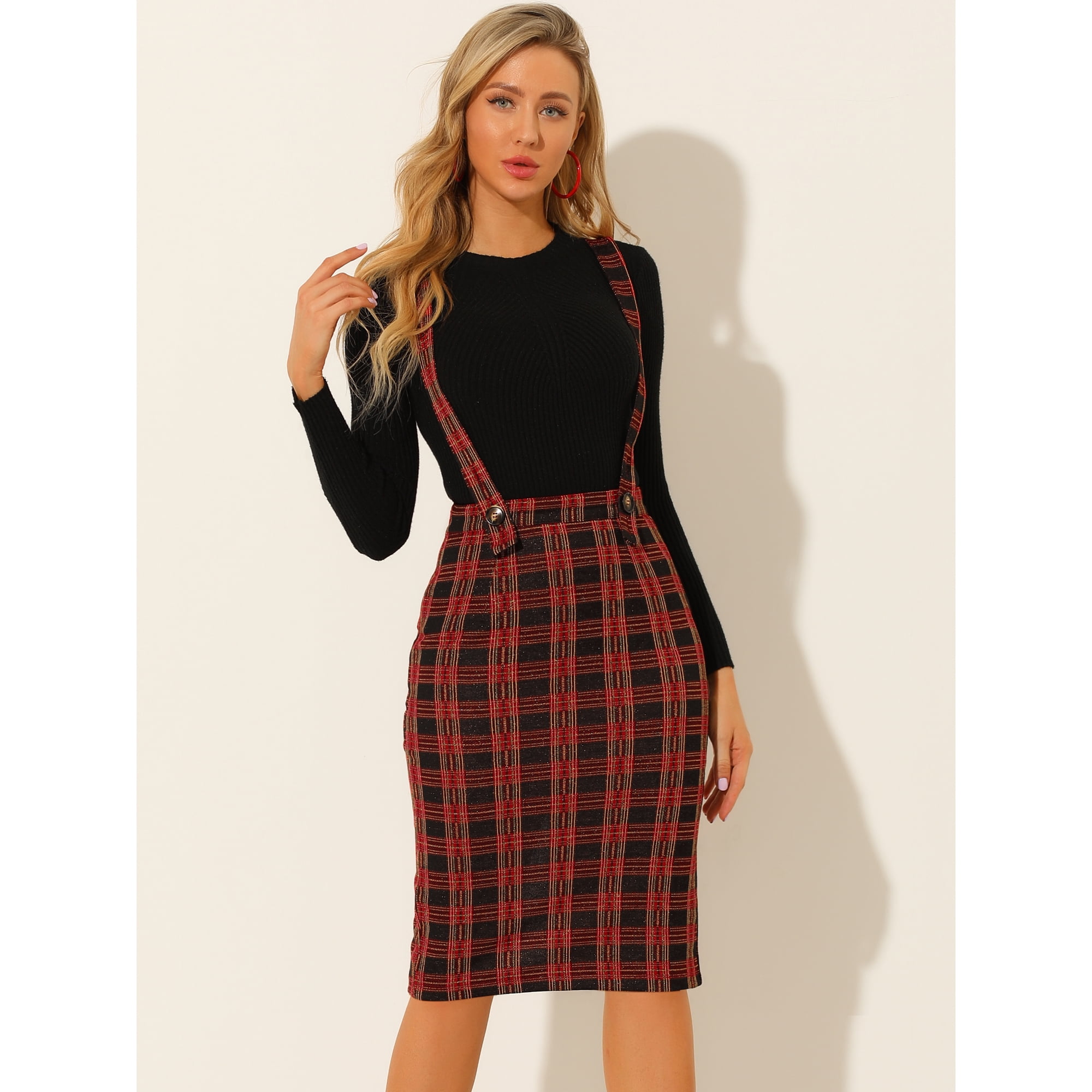 Crayon Carreaux Jupe A Carreaux Avec Bretelles Acheter Jupe à