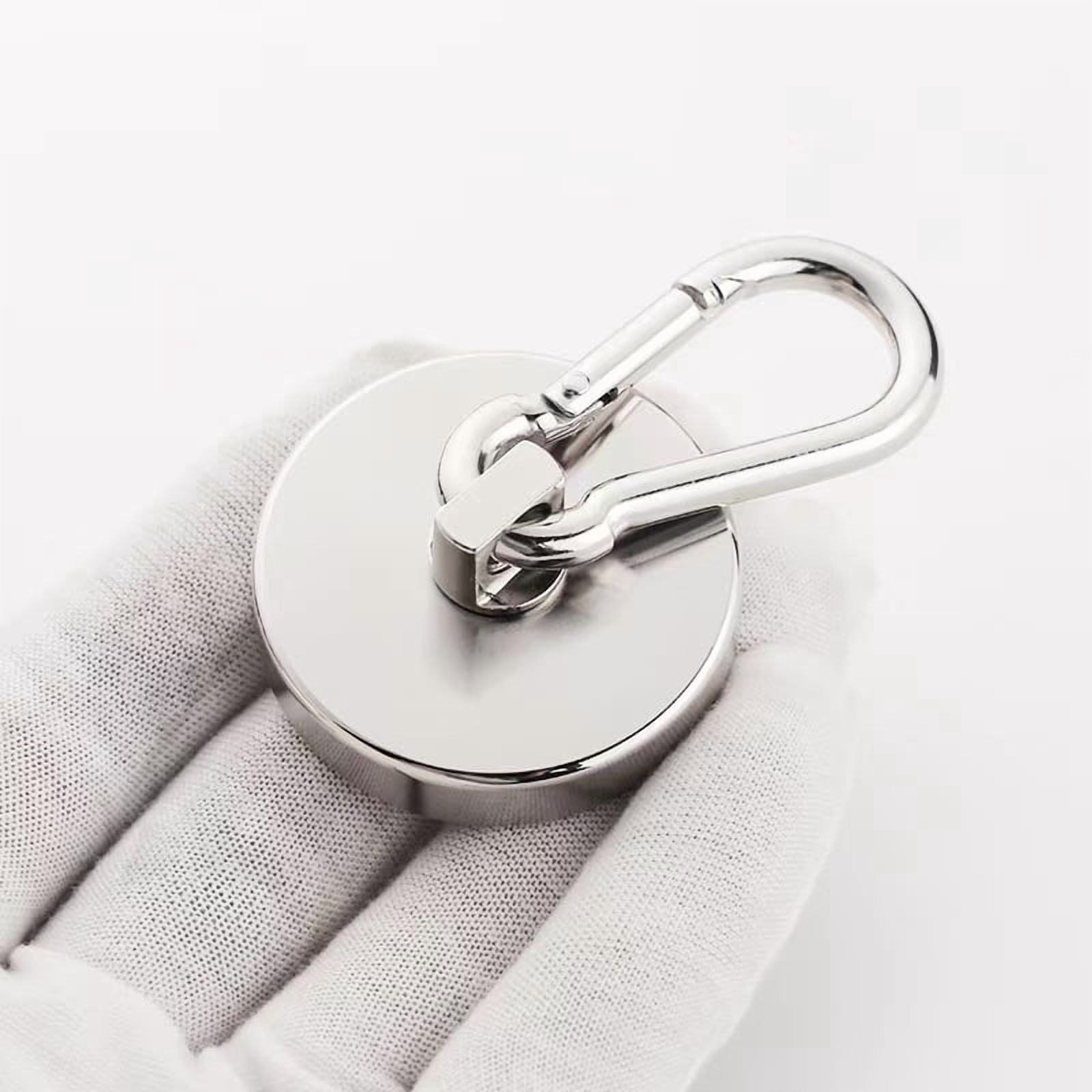 Xl-Kang Magnetic Hooks 65kg Heavy Duty Neodymium Magnet Carabiner with Swivel Carabiner Snap Hook for Indoor/Outdoor Hanging Grill Kitchen Warehouse Office
