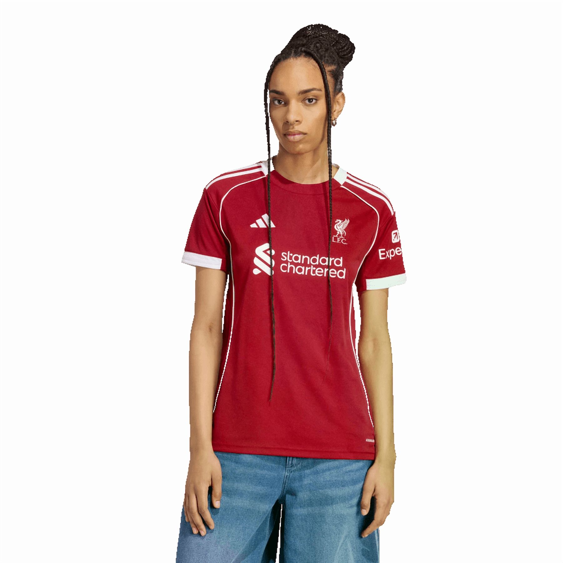 Adidas Liverpool FC 25/26 Home Women's Long Sleeve Soccer Jersey Red photo 3