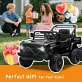 thumbnail image 5 of POVANLI 12V Kids Ride on 6-Wheel Electric Truck W/Parents Control, Slow Start, Power display, Storing Space, Four Motor, MP3, Bluetooth, USB, LED Lights for Children Ages 3-5 Gift (Black), 5 of 7