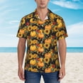 thumbnail image 2 of Gukieu Pumpkins And Sunflowers3 Print Men's Short-sleeved Shirts, Button-down Lapel Hawaiian Shirts, T-shirts, Beach Vacation Summer Casual Wear,X-Large, 2 of 7