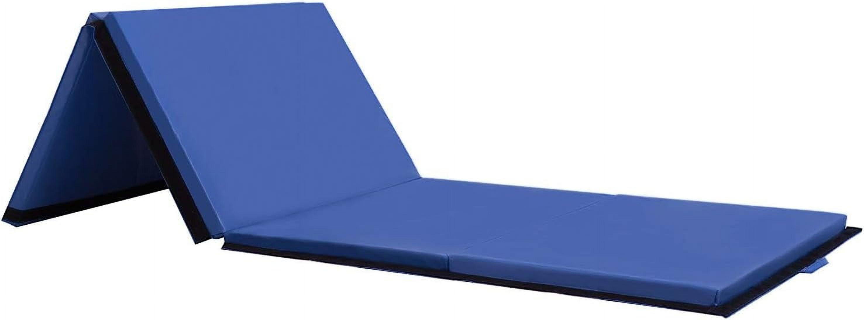 CL.HPAHKL Folding Gymnastics Mat 4'x10'x2'' Portable Lightweight Tumbling Mat for Kids Adults Yoga Home Gym Fitness, Blue
