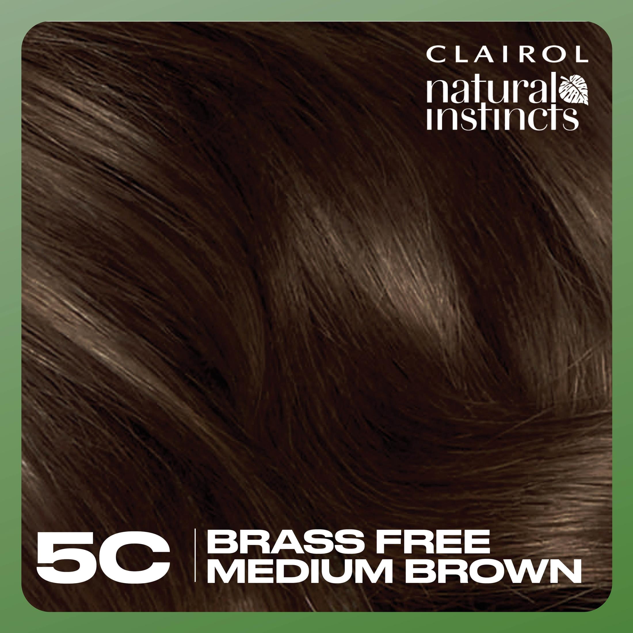 Clairol Natural Instincts Demi-Permanent Hair Color Creme, 5C Medium Brown, Hair Dye, 1 Application