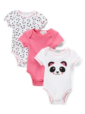 Newborn Baby Girl Applique Critter Face Bodysuits  Pack Quiltex