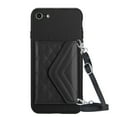 thumbnail image 6 of for iPhone 7 / 8 / SE 2022 & 2020 Slim Case with Card Holders and Strap for Women, iPhone 7/ 8/SE 2022 & 2020 Phone Case Wallet PU Leather Kickstand RFID Blocking Flip Shockproof Wallet Case - Black, 6 of 11
