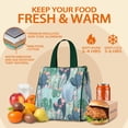 thumbnail image 3 of Small Womens Lunch Bag Floral Portable Soft Cooler Bags Reusable Lunch Bag for Women Work Picnic Insulated Traveling Lunch Box with Silver Insulated Interior Lining and Storage Pocket, 3 of 3