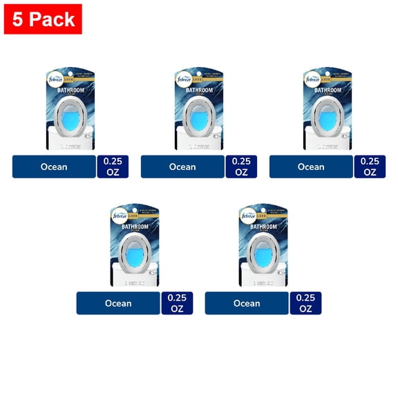 Febreze Odor Fighter Bathroom Air Freshener Ocean 1 ct - 5 Pack