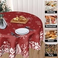 thumbnail image 3 of Merry Christmas Tablecloth 60 Inch Round Red Christmas Floral Table Cloth Round Cover Christmas Snowflake Snowy Xmas Table Cloth Winter Farmhouse Decorative for Holiday Home Kitchen Dining Party, 3 of 6