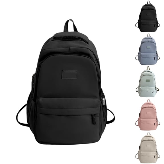 HJYCHN Girl School Backpack Stylish Solid Color Large Capacity Daypack for Girls Kids College School Everyday Use School Backpacks Black One Size