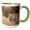 Green/White, variant on 3drose, Mule Deer Buck Autumn Landscape., 11oz Two-tone Green Mug