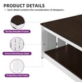 thumbnail image 3 of Dextrus Coffee Table with Storage, Square Wood Farmhouse Coffee Table with Barn Door for Living Room, Dark Brown, 3 of 7
