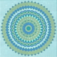 thumbnail image 1 of Ahgly Tapis d'Intérieur Lavable en Machine Carré Transitionnel Vert Aigue-Marine, 8 Pieds Carré, 1 of 7