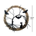 thumbnail image 2 of Guirnalda De Feliz Halloween Iluminada Corona De Gato Murciélago Negro Colgante Decoración De Halloween Para Suministros De Fiesta En Casa Eigraketly HA037570-00, 2 of 6
