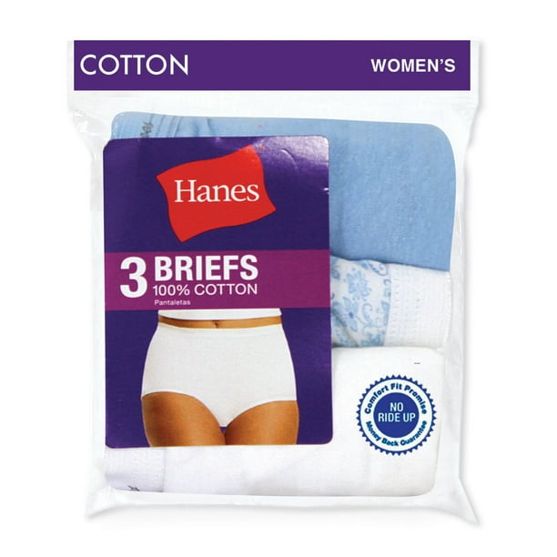 Hanes Women`s No Ride Up Low Rise Cotton Brief, 7, Assorted 
