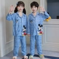 thumbnail image 2 of 2023 pijamas de Mickey Mouse de Disney para niños, conjunto de Pijamas de otoño para niños, ropa de casa, cárdigan coreano para bebés, conjunto de Pijama Infantil10 de altura 105-115cm heqiyong CONDUJO, 2 of 2