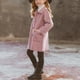 thumbnail image 4 of Cowsor Boy's Wool Blend Pea Coat Notched Collar Single Breasted Overcoat Warm Winter Trench Coat, 4 of 7