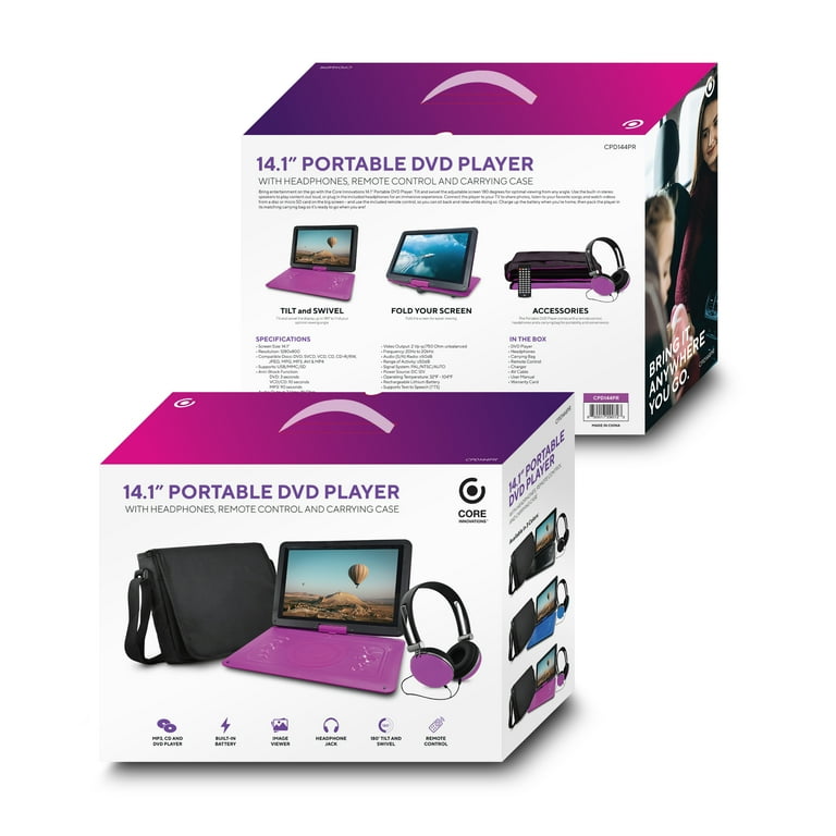 Core Innovations CPD144PR Portable DVD Player with Matching