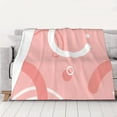 thumbnail image 5 of YFYANG Lightweight Warm Flannel Blanket, Pink Geometric Pattern Throw Blanket for Bed, Sofa, Travel, Camping, 40"x30", 5 of 7
