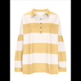 thumbnail image 3 of Suéteres de Cuello en V y Larga con Botones y Bloques de Color A Rayas para Mujer, Moda de Otoño 2025, Talla Grande y Amarillo XXL, 3 of 7