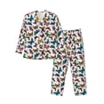 thumbnail image 1 of Fotbe Colorful Flying Butterflies Pijama de Hombre con Estampado de Manga Larga, Conjunto de 2 Piezas, Ropa de Dormir Suave y Cómoda con Bolsillos-Large, 1 of 7