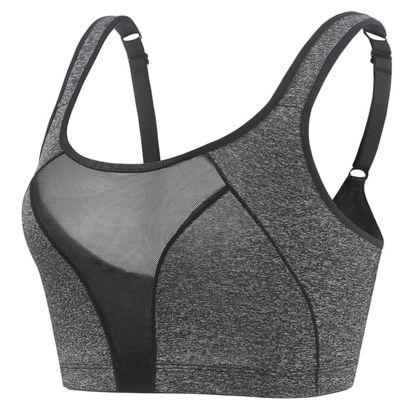 Lovskoo Sports Bras For Women - High Impact Seamless Support Bra Non Padded For Yoga Gym Workout Fitness Gray