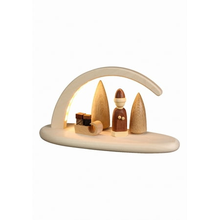 

German candle arch length 24 cm / 10 inch natural electrically illuminated original Erzgebirge by Seiffener Volkskunst