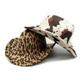 thumbnail image 4 of ROZYARD Elegant Roll Brims Top Hat with Leopard Pattern Wide Brims Hat for Party, 4 of 14