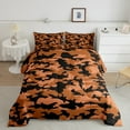thumbnail image 2 of Erosebridal Teenager Camo Comforter Sets,Black Orange Comforters & Duvets,Military Theme Decor,Reversible,Breathable,2pcs, 2 of 8
