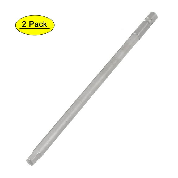 Unique Bargains 1/4" Hex Shank 5mm Hexagon Head Magnetic Screwdriver Bits 150mm Length 2pcs