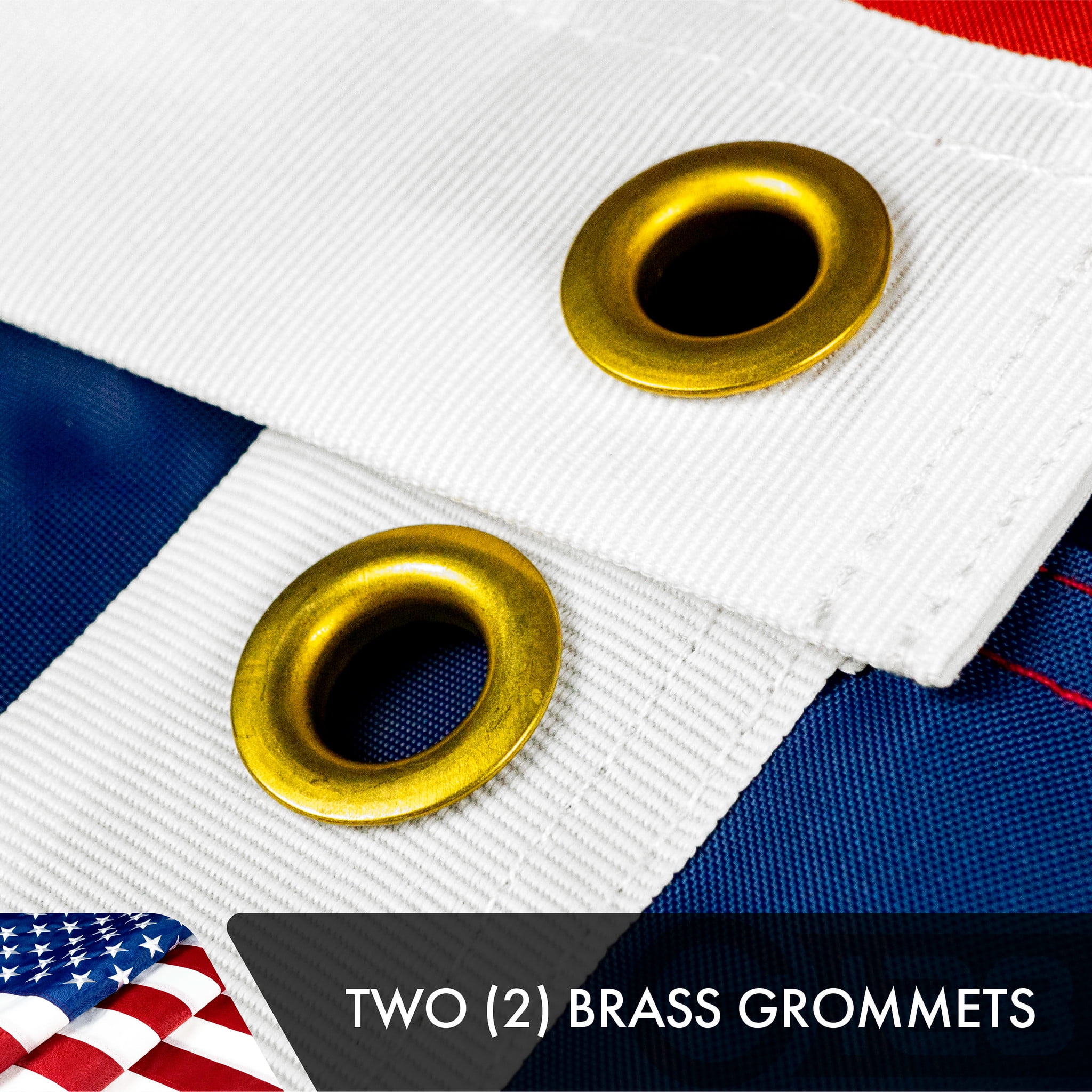 G128- Heavy Duty Double-Sided 3x5 ft Embroidered American Stars Sewn Stripes Brass Grommets US Flag
