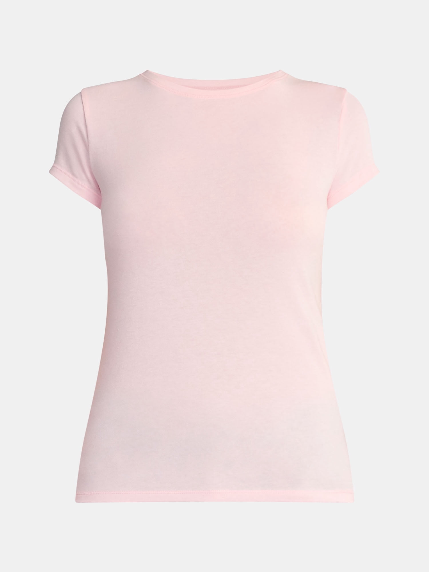 No Boundaries Crew Neck Tee with Short Sleeves, 1 or 3-Pack, Women’s Sizes XXS-XXL