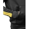 thumbnail image 4 of Mens Stripe Track Pullover Hoodie Skinny Fit Stretch Casual Elastic Athletic Training Slim Hoodies, 4 of 5