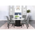 thumbnail image 6 of Maklaine Contemporary Round Wood Dining Table Rustic Espresso and White, 6 of 11