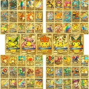 110 PCS TCG Gold Foil Assorted Cards Featuring:(DX Rare,V Series,Vmax,EX,and GX Cards)-Perfect Gift for Collectors & Kids