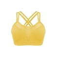 thumbnail image 6 of Hontri Women's Solid Color Underwire Bra - Large Size Hollow Sports Yellow S, 6 of 8
