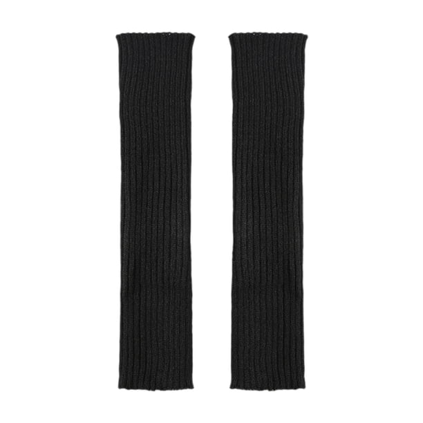 Calentadores de piernas para mujer, accesorios de los años 80, mangas para piernas, puños para botas y medias. Negro