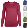 thumbnail image 4 of Giftesty Womens Tops Plus Size Women's Spring Fall Patchwork Printed Long Sleeves Round Neck Casual Tee Tops, 4 of 4