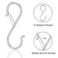 thumbnail image 3 of HEQUSIGNS 12Pcs Heavy Duty Rustproof Safety Buckle Design S Hook, white S Hooks for Kitchen Utensil and Closet Rod, Hanging Plants, Pots and Pans, Bathroom, Bags, 3 of 7
