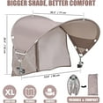 thumbnail image 3 of XL Universal Chair Canopy Umbrella, UPF 50+ Foldable Sun Shade Attachment with Adjustable Clamp, Fits Most Brands’ Beach, Camping, Lawn, Tanning, Zero Gravity, Lounge & Fishing Chairs, 3 of 12