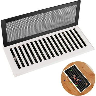 Happon 4 Pieces Magnetic Air Vent Screen Cover Floor Register Trap/Vent Mesh Rectangle Magnetic Vent Bug Screen Covers for Home Ceiling/Floor Air Vent Filters (4 x 10 inch, Black)