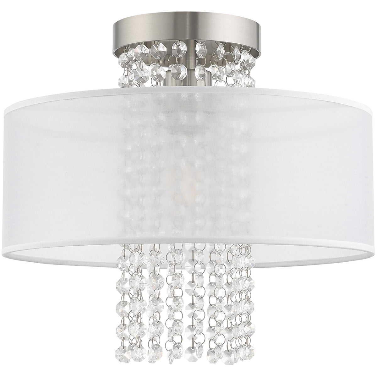 1 Light Brushed Nickel Ceiling Light fixture with Steel base material