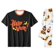 thumbnail image 4 of Family Halloween Pajamas Matching Sets Skeleton Bat Crew Neck Spooky Pajamas Witch Hat Candy Horror Wide Leg Pjs, Men:XL, 4 of 7