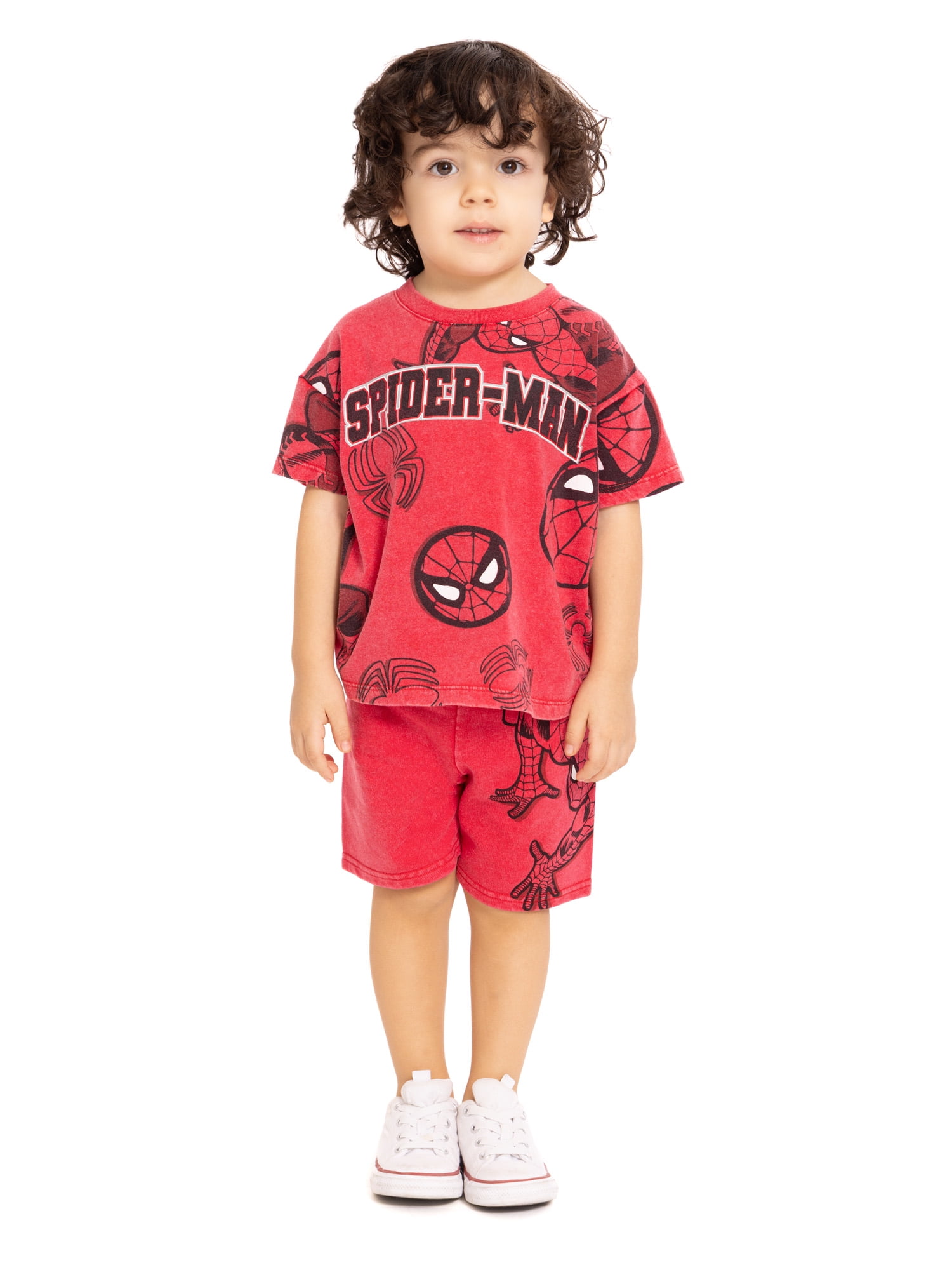Spider-Man Baby and Toddler Boy Short Sleeve Graphic Tee and Matching Shorts Set, 2-Piece, Sizes 0/3M-5T
