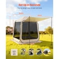 thumbnail image 3 of Screen House Tent, 6 x 6 ft, 4-6 Person Pop Up Screen Tent with Extended Awning, Portable Screened in Canopy with Carry Bag, Netting Sides, for Patio, Backyard, and Outdoor Activities, Beige, 3 of 13