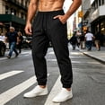 thumbnail image 2 of ctdiral Mens Stretchy Joggers Lightweight Running Sweatpants Elastic Waist Tapered Pants with Pockets Black XL, 2 of 5