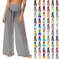 thumbnail image 1 of Pincandy Women See Through Sheer Mesh Pants Beach Swimsuit Bikini Bottom Cover up Party Club Elastic High Waist Wide Leg Pants, 1 of 7