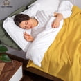 thumbnail image 2 of 100% Cotton Basket Weave Thermal Bed Blanket Breathable Super Soft Layering All Season Light Weight for Home Decoration, 2 of 5