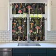 thumbnail image 5 of Colorful Mushroom Plants Kitchen Curtain Valance 3 Piece Set Short Curtain Sink Window Decor 36 Inch Small Window Treatment Tier 27.5x36 Length, 5 of 6