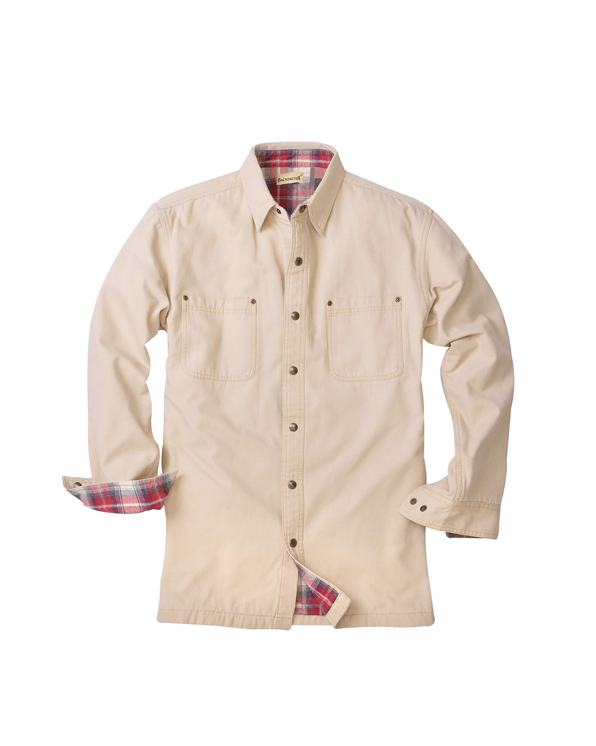backpacker men's canvas shirt jacket with flannel lining