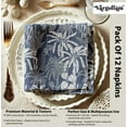 thumbnail image 4 of Vargottam Blue Leaves Print Cotton Muslin Napkins - Set of 12, 20-Inch, Luxurious Soft Cloth Napkins for Dining & Events, Absorbent, Washable & Tableware, 4 of 7